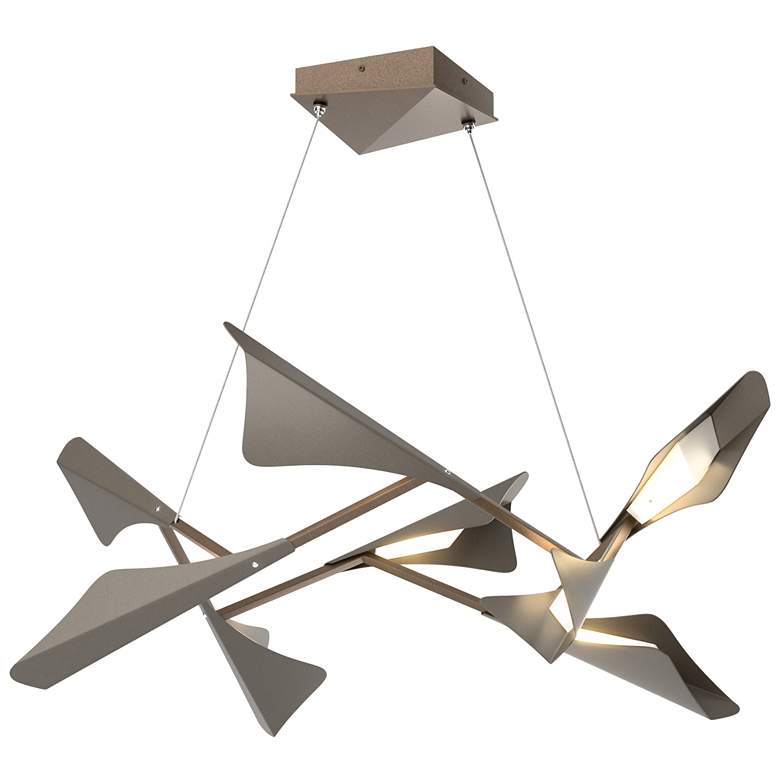 Image 1 Plume 37.6"W 8-Light Dark Smoke and Bronze Standard LED Pendant