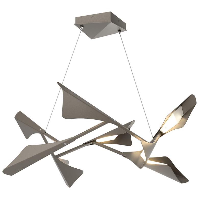 Image 1 Plume 37.6"W 8-Light Dark Smoke and Dark Smoke Standard LED Pendant
