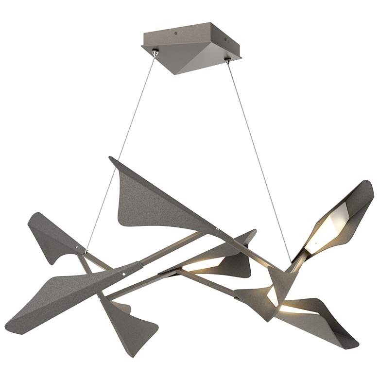 Image 1 Plume 37.6"W 8-Light Iron and Dark Smoke Standard LED Pendant