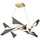 Plume 37.6"W 8-Light Iron and Modern Brass Standard LED Pendant
