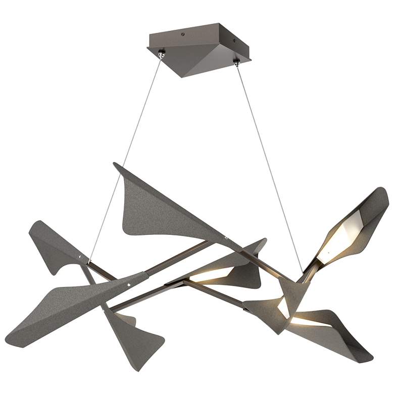 Image 1 Plume 37.6"W 8-Light Iron and Oil Rubbed Bronze Standard LED Pendant