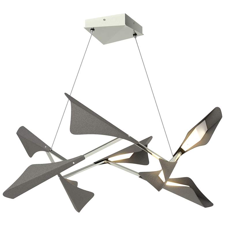 Image 1 Plume 37.6"W 8-Light Iron and Sterling Standard LED Pendant