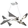 Plume 37.6"W 8-Light Iron and Vintage Platinum Standard LED Pendant