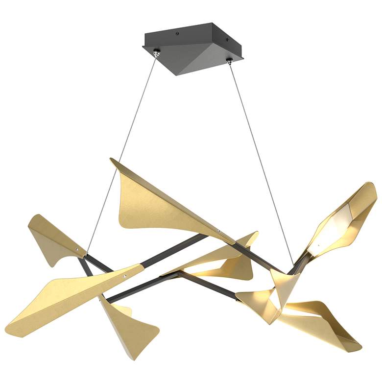 Image 1 Plume 37.6"W 8-Light Modern Brass and Black Standard LED Pendant