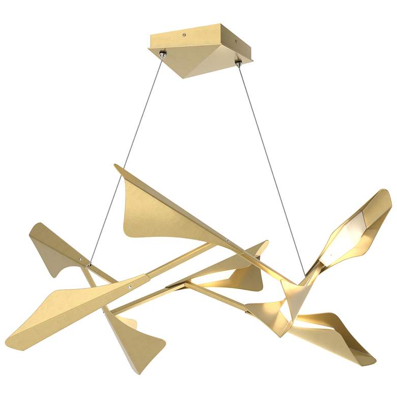 Image 1 Plume 37.6"W 8-Light Modern Brass and Modern Brass Standard LED Pendan