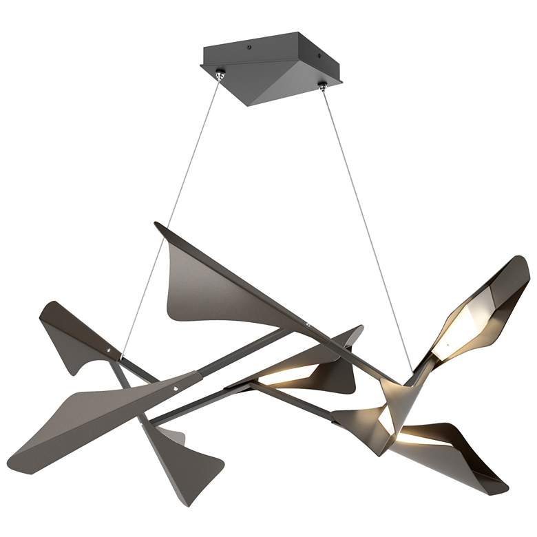 Image 1 Plume 37.6"W 8-Light Oil Rubbed Bronze and Black Standard LED Pendant