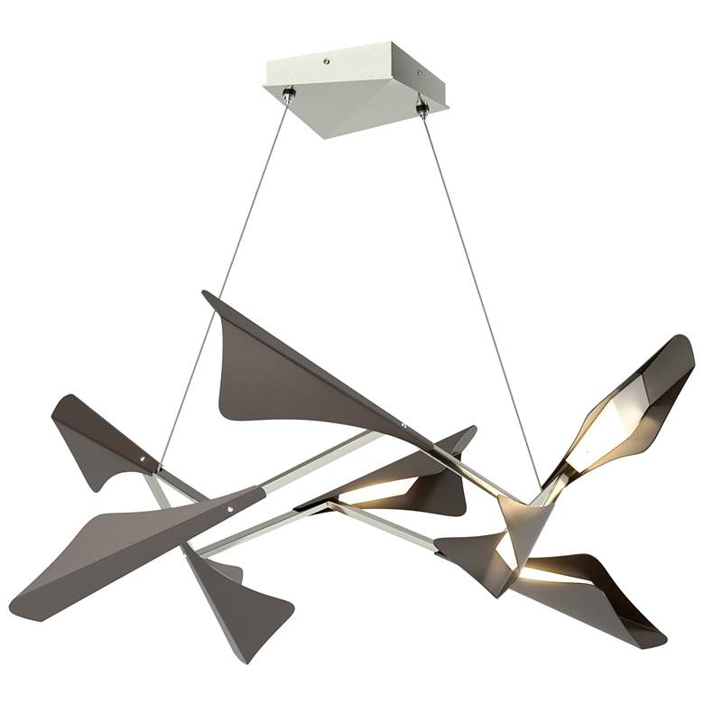 Image 1 Plume 37.6"W 8-Light Oil Rubbed Bronze and Sterling Standard LED Penda