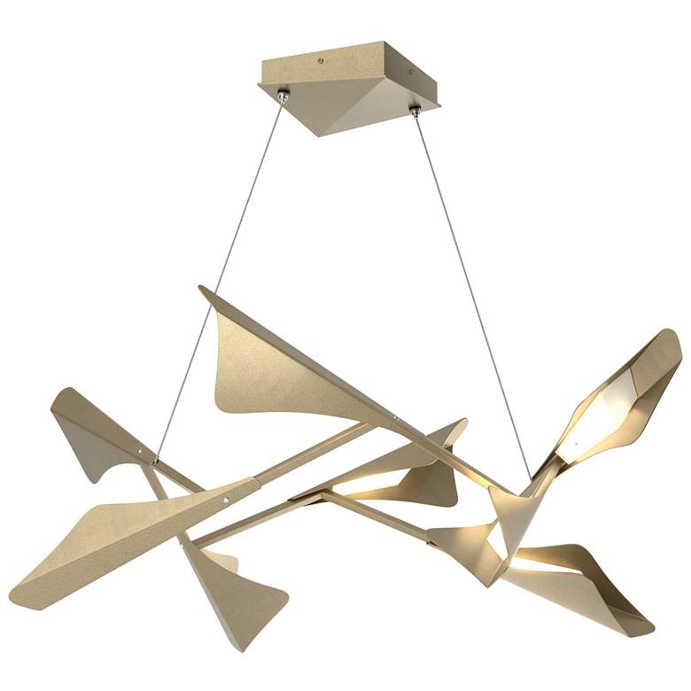 Image 1 Plume 37.6"W 8-Light Soft Gold and Soft Gold Standard LED Pendant