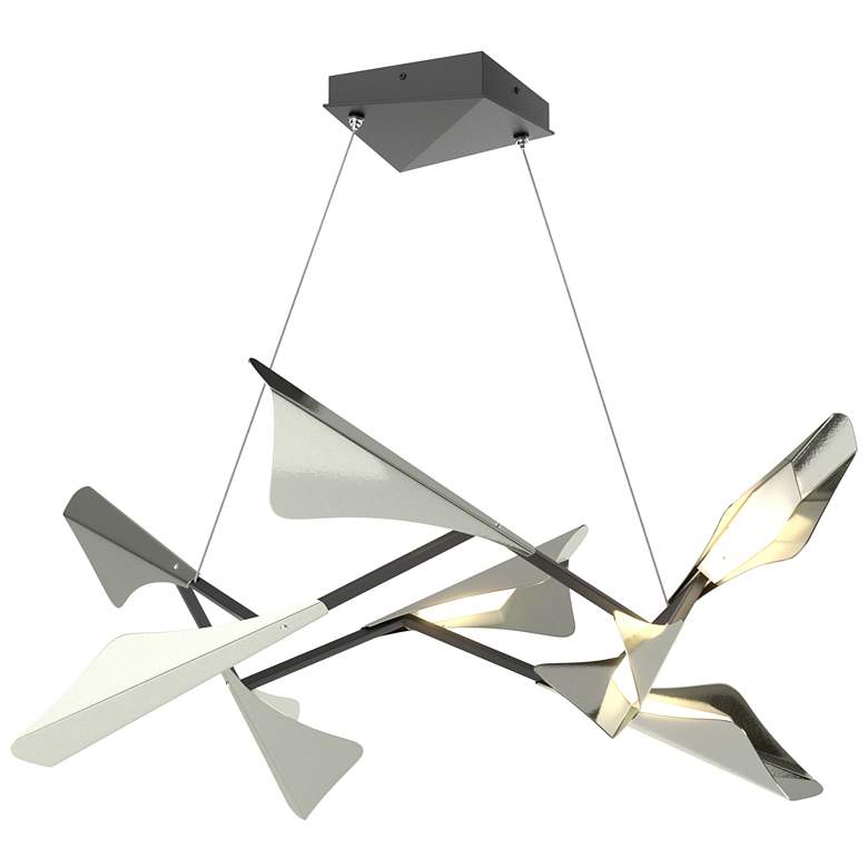 Image 1 Plume 37.6"W 8-Light Sterling and Black Standard LED Pendant