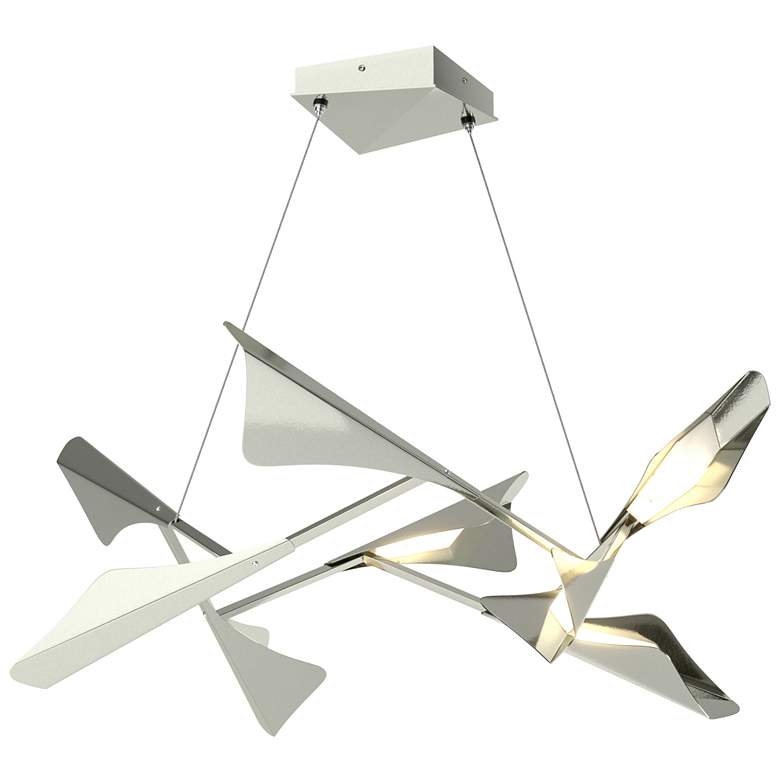 Image 1 Plume 37.6"W 8-Light Sterling and Sterling Standard LED Pendant