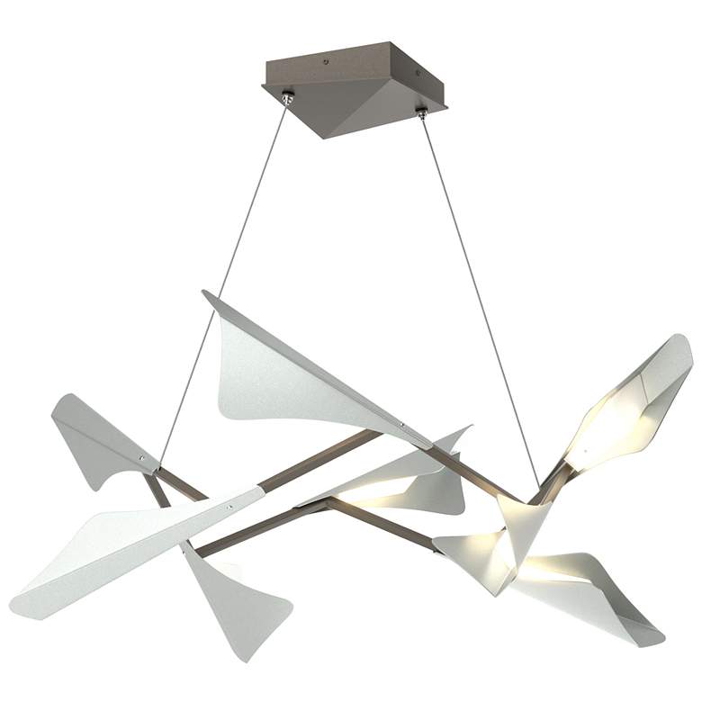 Image 1 Plume 37.6"W 8-Light Vintage Platinum and Dark Smoke Standard LED Pend