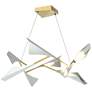 Plume 37.6"W 8-Light Vintage Platinum and Modern Brass Standard LED Pe