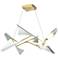 Plume 37.6"W 8-Light Vintage Platinum and Modern Brass Standard LED Pe