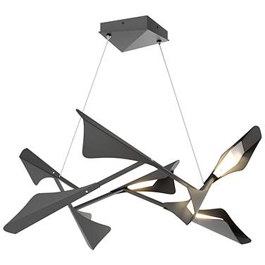 Plume 37.6"W 8-Light Black and Black Standard LED Pendant