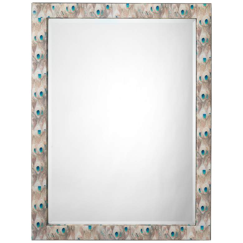 Image 2 Plume White Peacock 25 inch x 33 inch Rectangular Wall Mirror