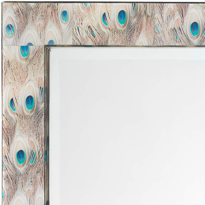 Image 3 Plume White Peacock 25 inch x 33 inch Rectangular Wall Mirror more views