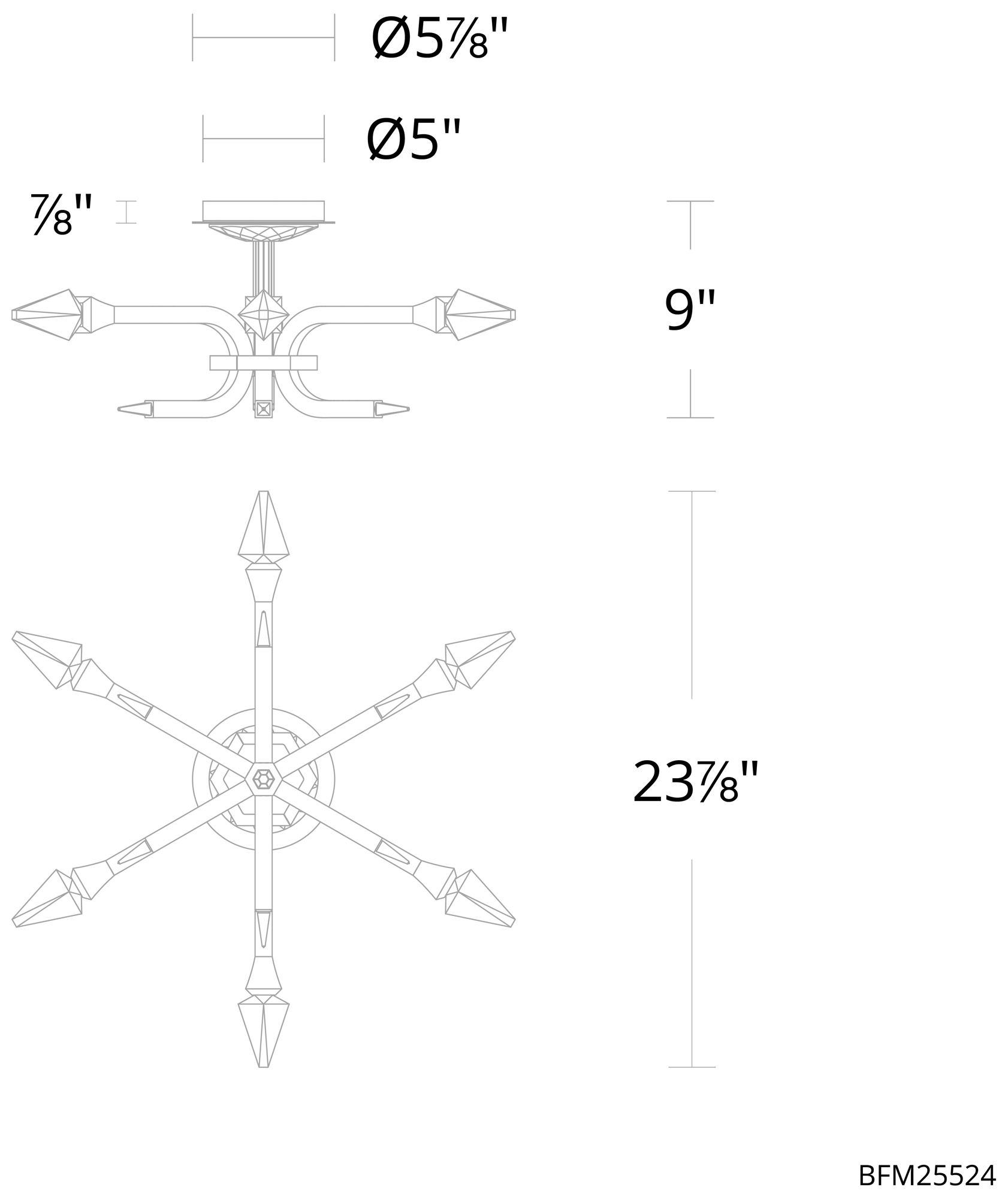 Image 6 Plumeria 6 Light LED Semi-Flush Mount more views