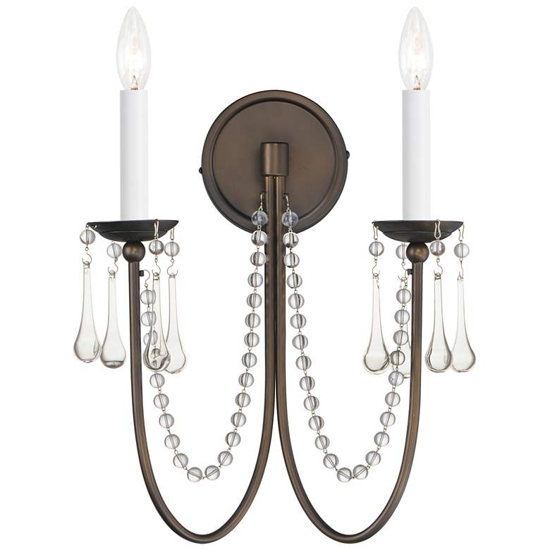 Image 1 Plumette 2-Light Wall Sconce w Crystal