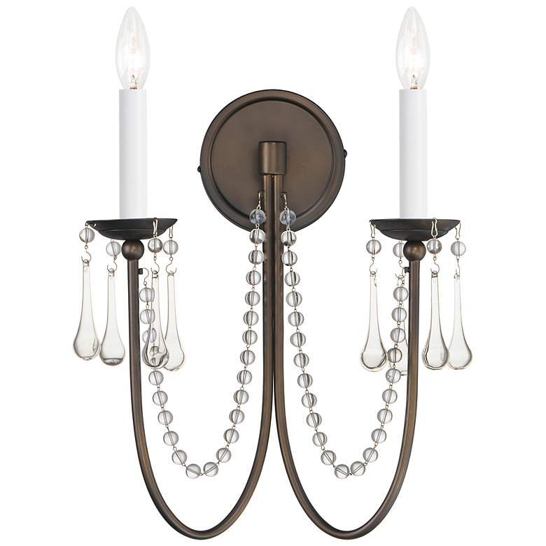 Image 2 Plumette 2-Light Wall Sconce w Crystal