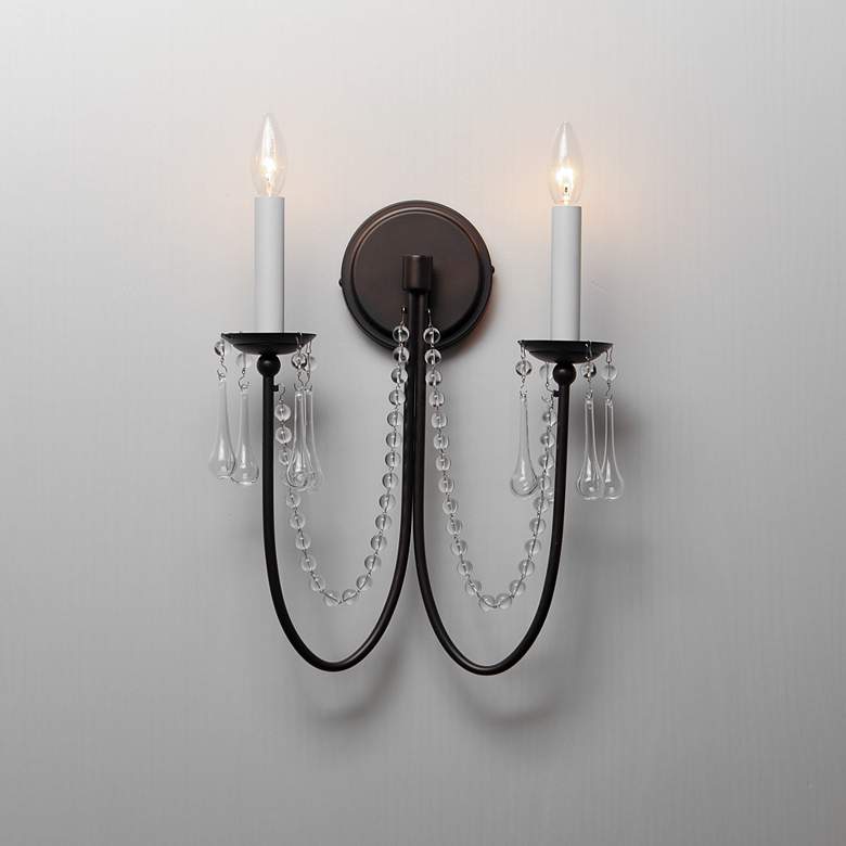 Image 1 Plumette 2-Light Wall Sconce w Crystal