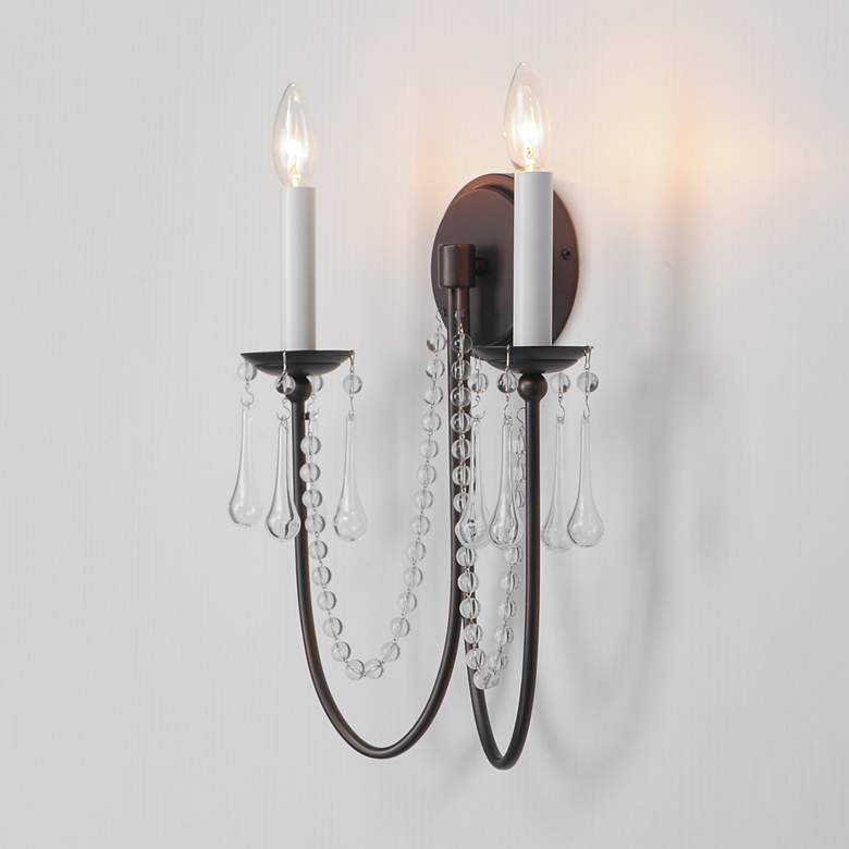 Image 5 Plumette 2-Light Wall Sconce w Crystal more views