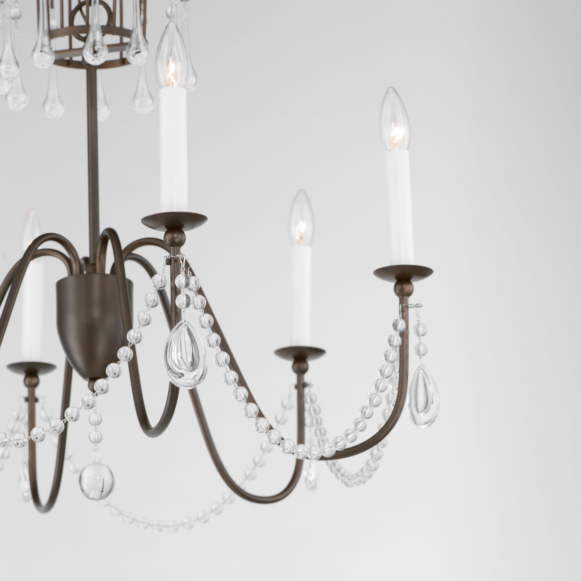 Image 7 Plumette 6-Light 28" Wide Chandelier w Crystal - Chestnut Bronze more views