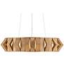 1_Plunge 30" Wide Brass Toffee Wood LED Chandelier
