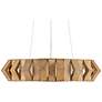 2_Plunge 30" Wide Brass Toffee Wood LED Chandelier more views
