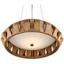 3_Plunge 30" Wide Brass Toffee Wood LED Chandelier more views