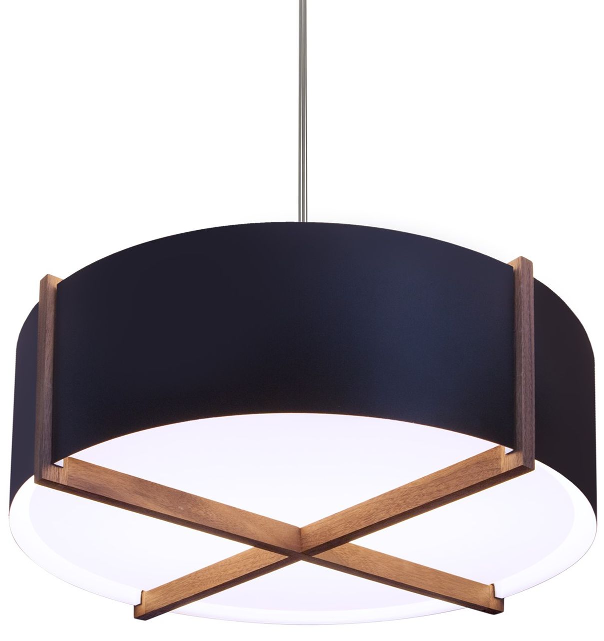 Plura 18" Walnut &amp; Black w/Matte White Interior 3000K LED Made to