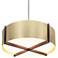 Plura 18" Walnut & Brushed Brass 4000K LED Pendant