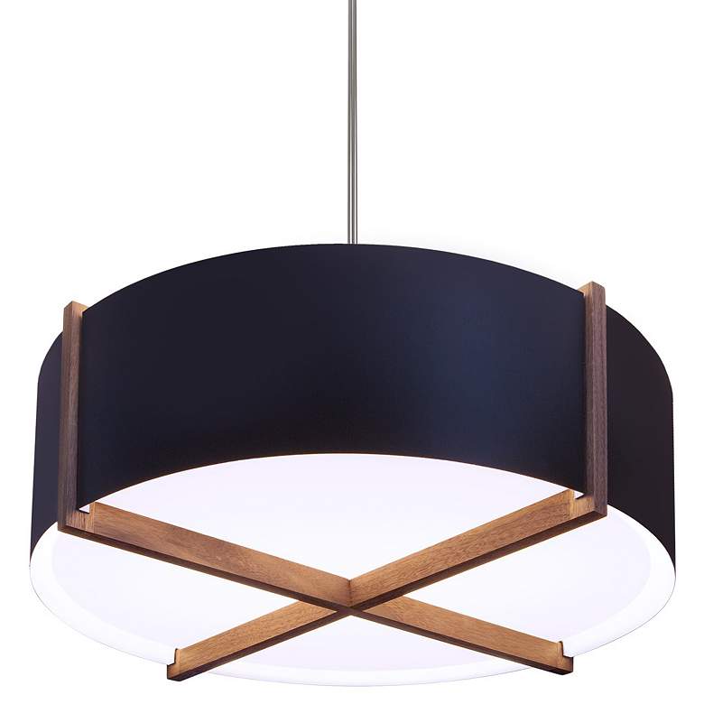 Image 1 Plura 18" Walnut & Matte Black with Matte White Interior 4000K LED