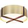 Plura 18" Wide Walnut Accented 2700K P1 Driver Brushed Brass LED Flush