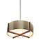 Plura 18" Wide Walnut Accented 2700K P1 Driver Distressed Brass LED Pe