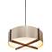 Plura 18" Wide Walnut Accented 2700K P1 Driver Rose Gold LED Pendant