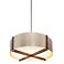 Plura 18" Wide Walnut Accented 3500K P1 Driver Rose Gold LED Pendant