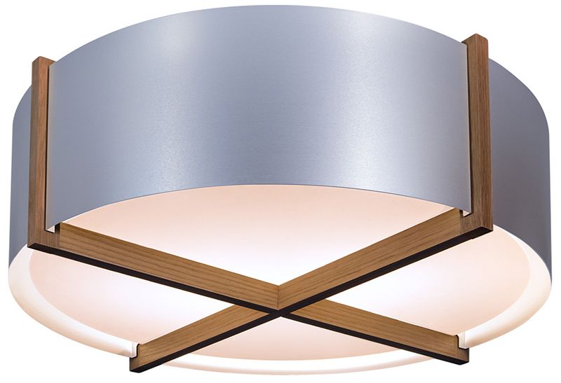Plura 18"W Walnut Accented 2700K Brushed Aluminum LED Made to Order