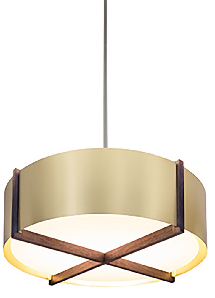 Plura 18"W Walnut Accented 2700K P1 Driver Brushed Brass LED Made to O