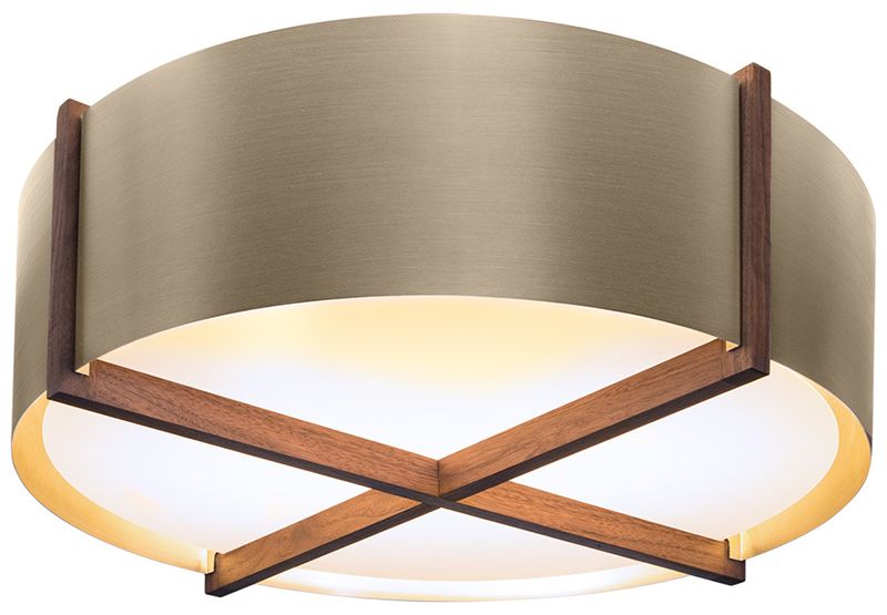 Plura 18"W Walnut Accented 3500K P1 Driver Brass LED Made to Order