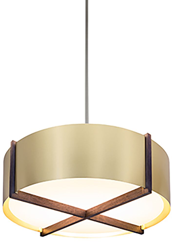 Plura 18"W Walnut Accented 3500K P1 Driver Brushed Brass LED Made to O