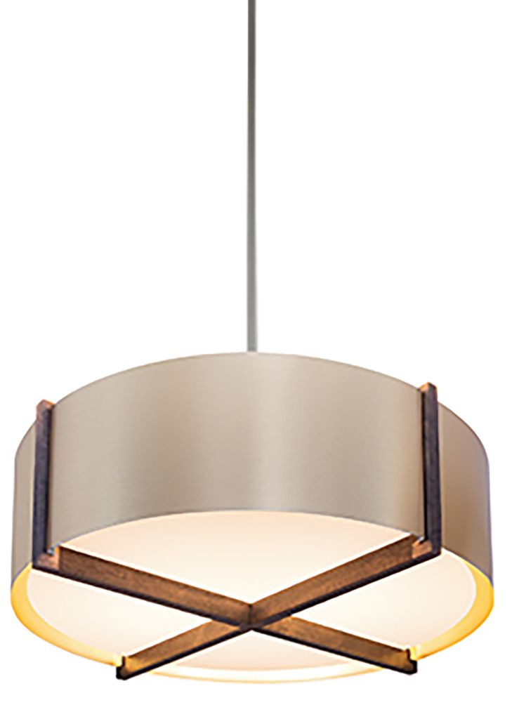 Plura 18"W Walnut Accented 2700K Rose Gold LED Pendant Made to Order