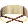 Plura 24" Wide Walnut Accented 2700K P1 Driver Brushed Brass LED Flush