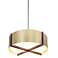 Plura 24" Wide Walnut Accented 3500K P1 Driver Brushed Brass LED Penda