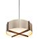 Plura 24" Wide Walnut Accented 3500K P1 Driver Rose Gold LED Pendant