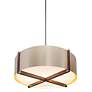 Plura 24" Wide Walnut Accented 3500K P1 Driver Rose Gold LED Pendant
