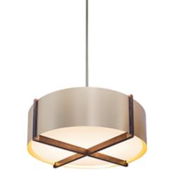 Plura 24&quot; Wide Walnut Accented 3500K P1 Driver Rose Gold LED Pendant
