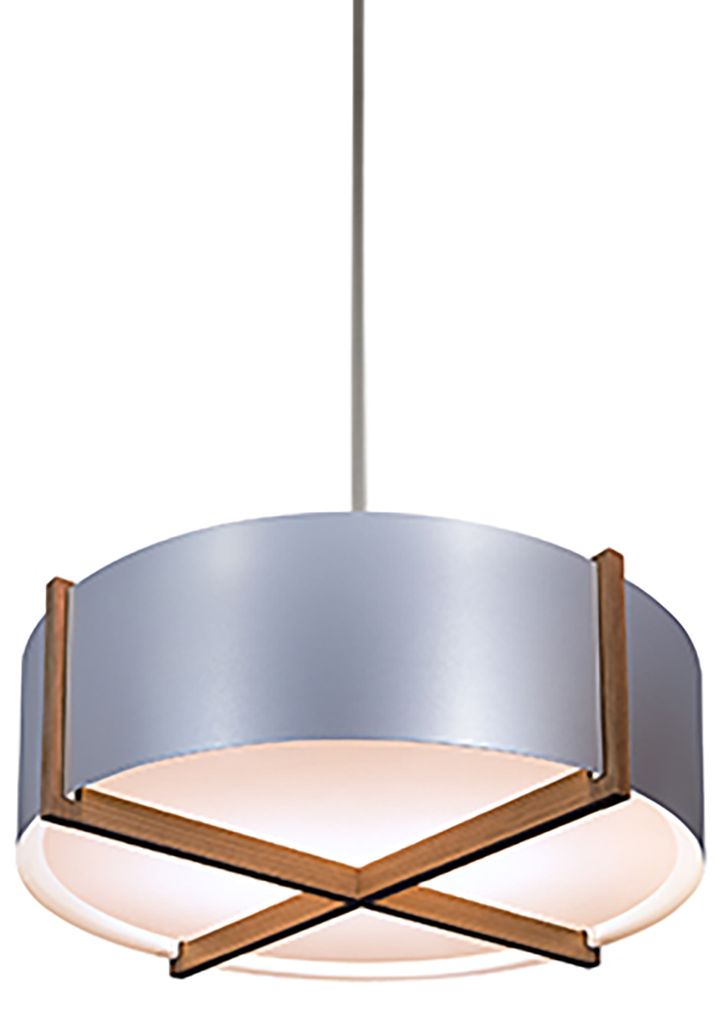 Plura 24"W Walnut Accented 3500K Brushed Aluminum LED Made to Order