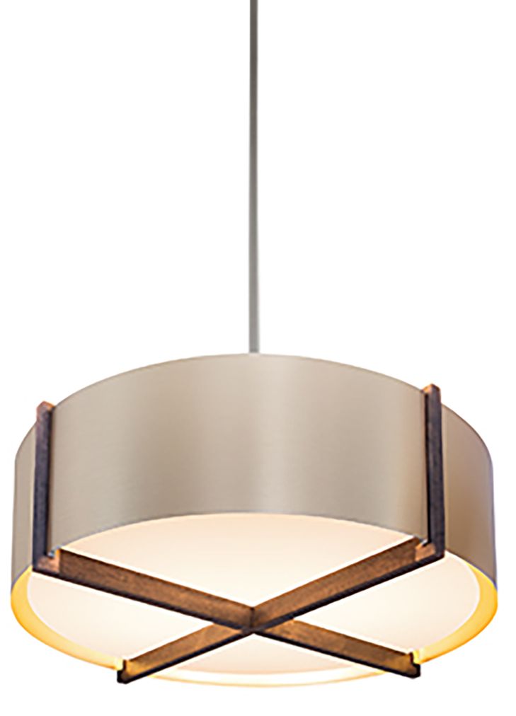 Plura 24"W Walnut Accented 3500K Rose Gold LED Pendant Made to Order