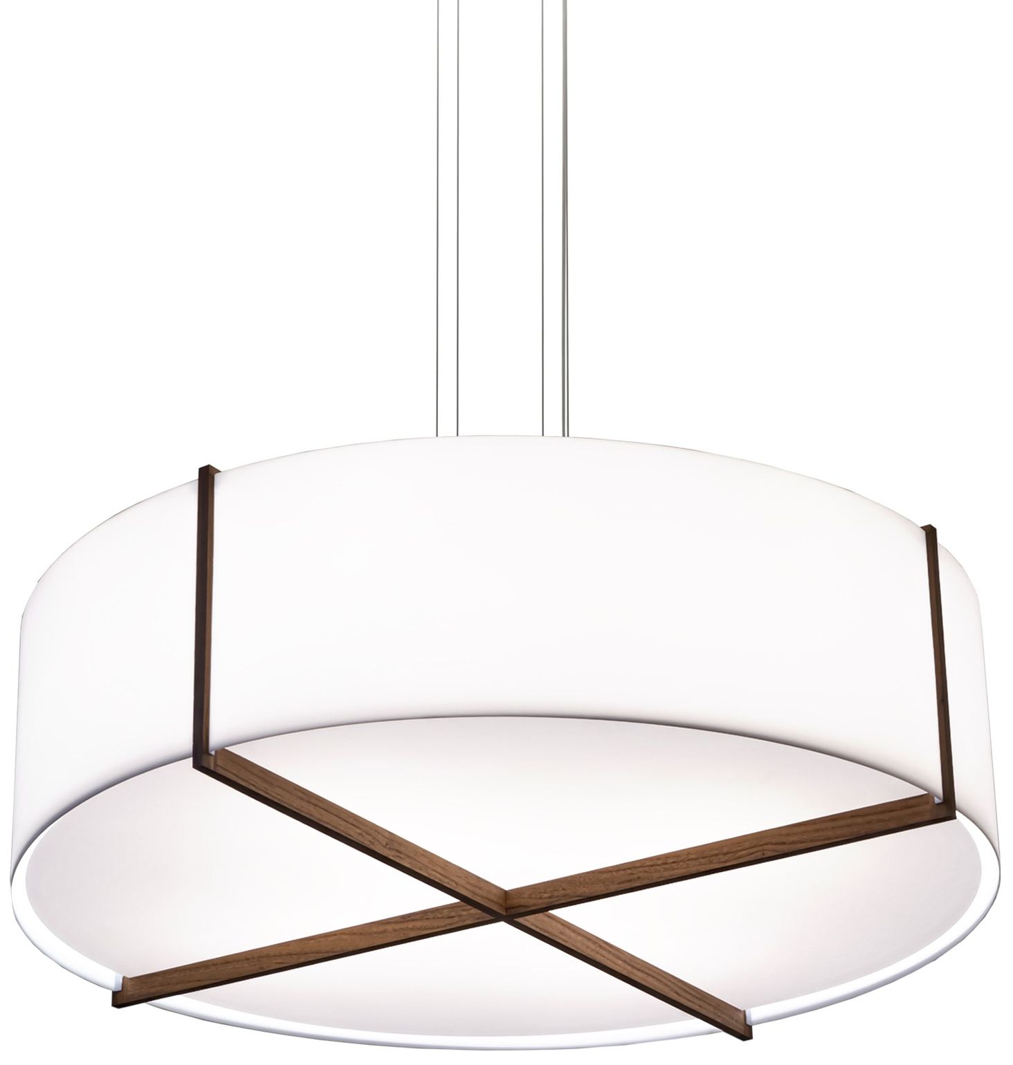 Plura 30" Dark Stained Walnut & Gloss White 4000K LED Pendant Made to Order