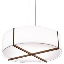 Plura 30" Dark Stained Walnut & Gloss White 3000K LED Pendant